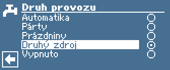 Nastavení ohřevu teplé vody krok 3